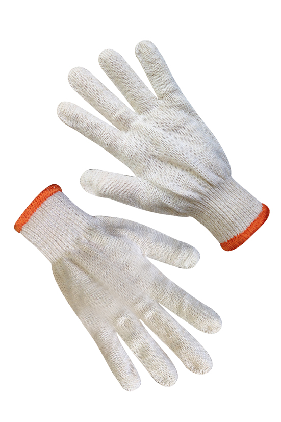 Рукавички трикотажні білі без ПВХ-крапки SEVEN 78500 10р.